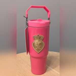 NWT Juicy Couture Insulated Hot/Cold Tumbler w/ Pop-Up Straw & Easy Carry Handle